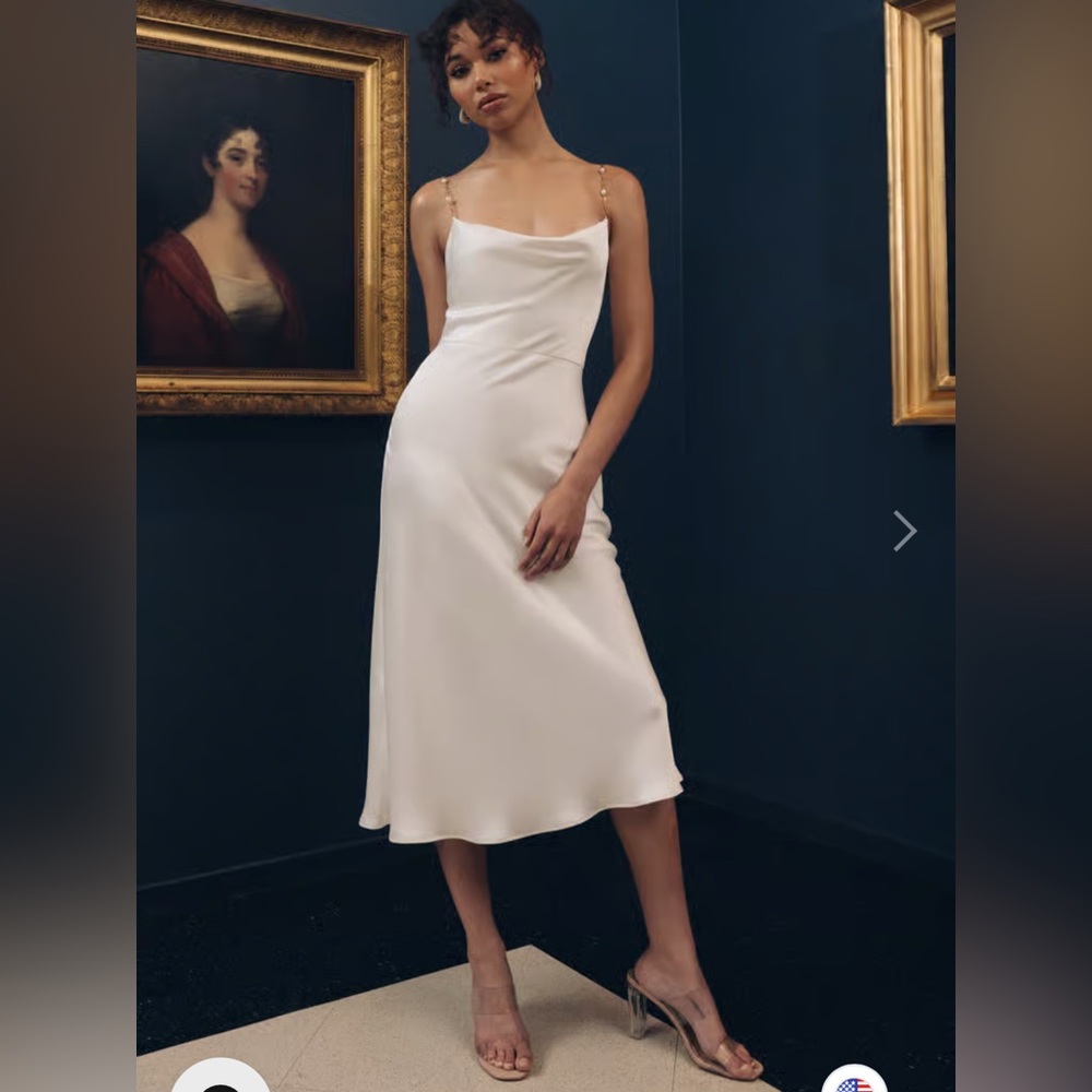 Jenny Yoo Spaghetti Strap Midi Dress